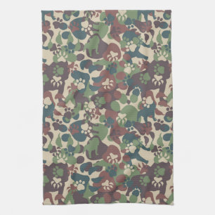 Dog Camouflage Pattern Tea Towel