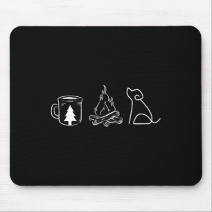 Dog Camping Coffee Campfire Puppy Adventure Forest Mouse Mat