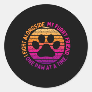 Dog Cancer Awareness Prevention Fighting The Battl Classic Round Sticker