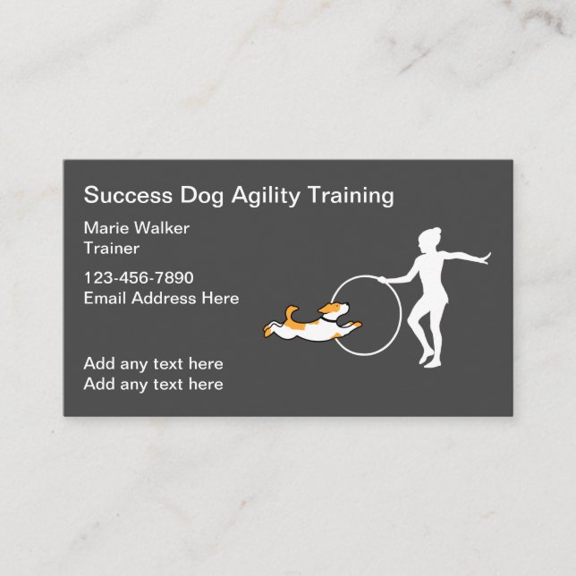 Dog Canine Agility Training Business Card (Front)