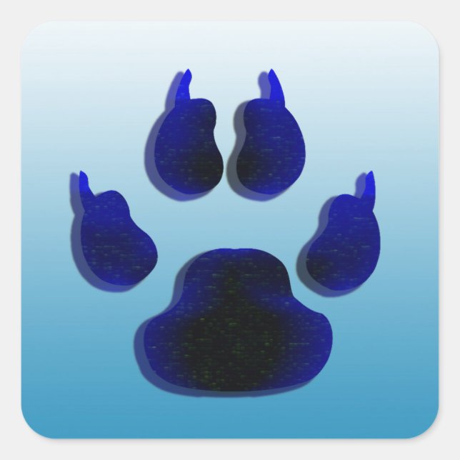 Dog Canine Paw Print  Blue Stickers (Front)