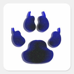 Dog Canine Paw Print  Blue Stickers