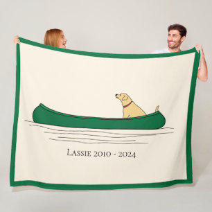  Dog Canoeing Fleece Blanket