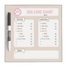 Dog Care Chart, Puppy Chore Chart, Dry Erase Board