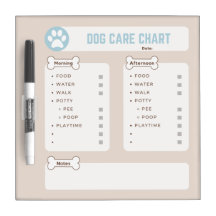 Dog Care Chart, Puppy Chore Chart, Dry Erase Board