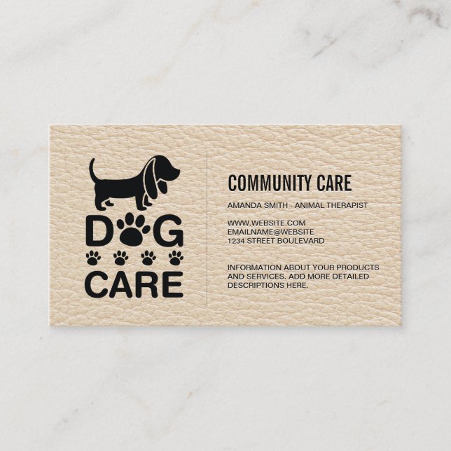 Dog Care | Pet Sitting Training Services Business Business Card (Front)