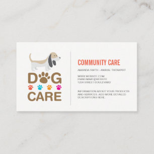 Dog Care   Pet Sitting Training Services Business Card