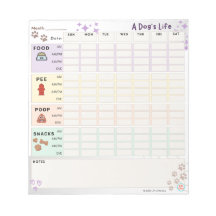 Dog Care Tracker Notepad: Food, bathroom, & more!