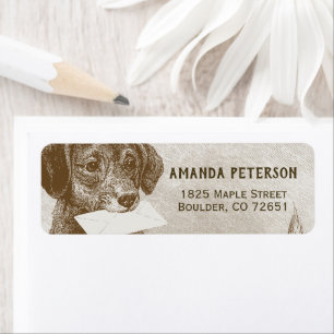 Dog Carrying Letter Dog Lover Return Address
