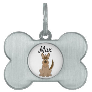 Dog Cartoon Amazing German Shepherd Pet ID Tag