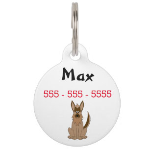 Dog Cartoon Amazing German Shepherd Pet Tag