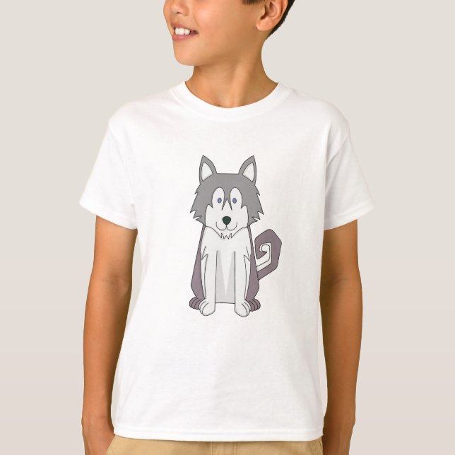 Dog Cartoon Amazing Siberian Husky T-Shirt (Front)