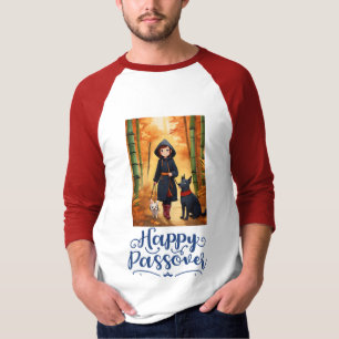 Dog Cartoon Design Mens Full sleeve Raglan T-shirt