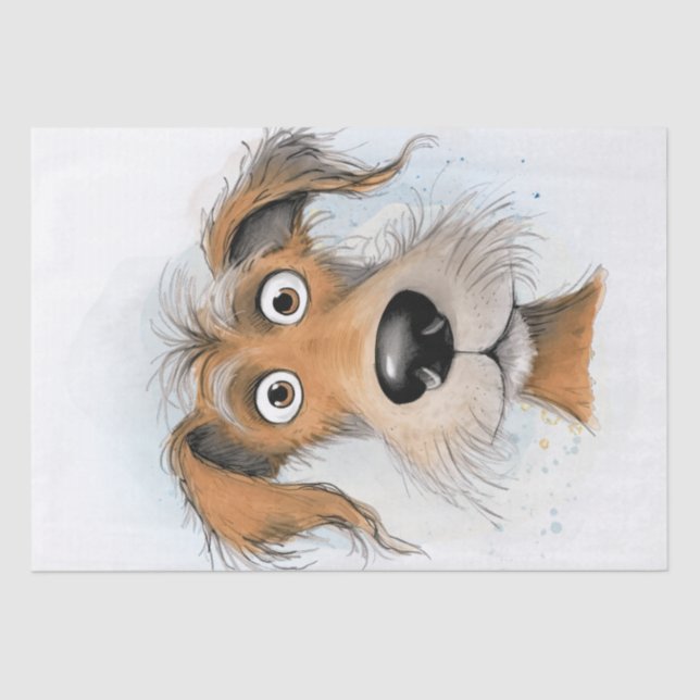 Dog Cartoon Funny Personalise Your Own Tissue Paper (Front)