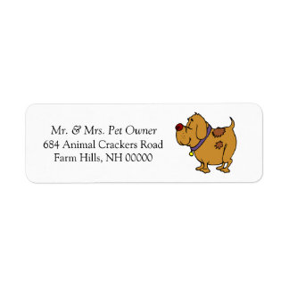 Dog Cartoon Return Address Mail Labels Stickers