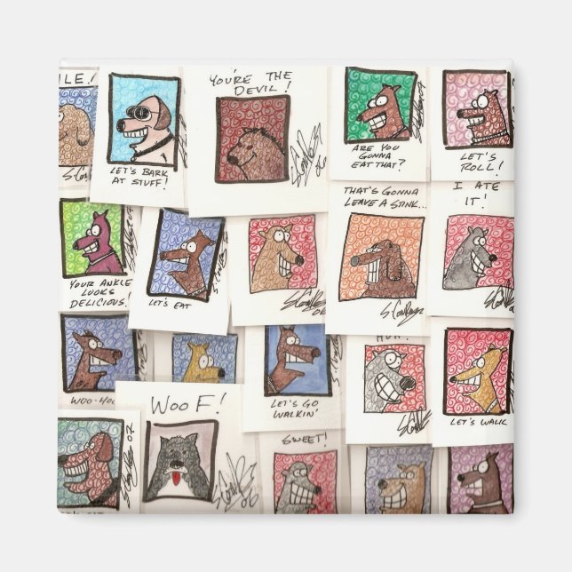 Dog cartoons magnet (Front)