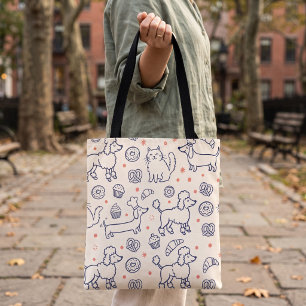 Dog Cat Bakery Navy Tote Bag