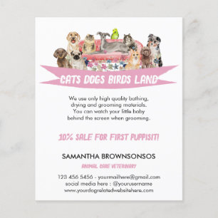 Dog Cat Bird Hotel Sofa Pet Sitting Services Flyer