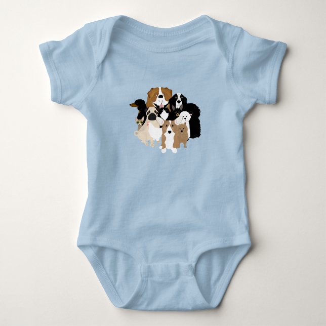Dog, Cat, Chicken Baby Bodysuit (Front)