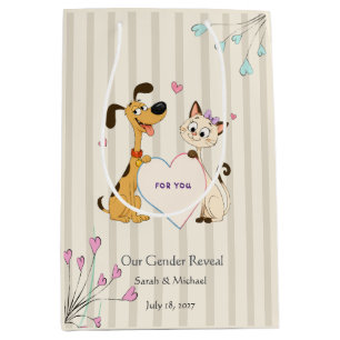  Dog & Cat Gender Reveal   Medium Gift Bag