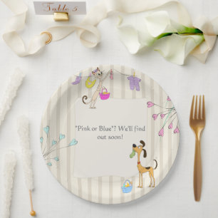 Dog & Cat Gender Reveal Paper Plate