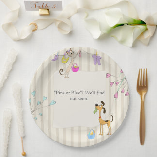 Dog & Cat Gender Reveal Paper Plate