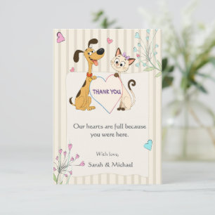Dog & Cat Gender Reveal Thank You Card