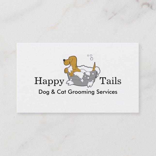 Dog & Cat Grooming Services Business Card (Front)