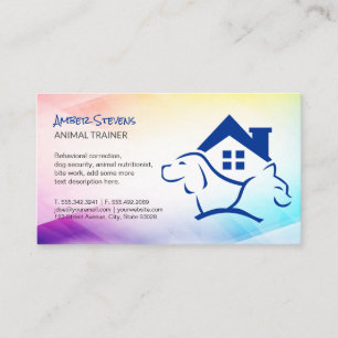 Dog Cat Home   Animal Grooming Services Business Card
