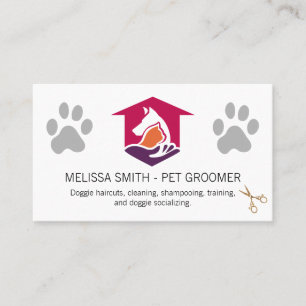 Dog Cat Home Logo   Dog Paws Business Card