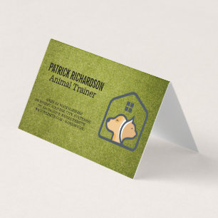 Dog Cat House Logo Animal Services Business Card