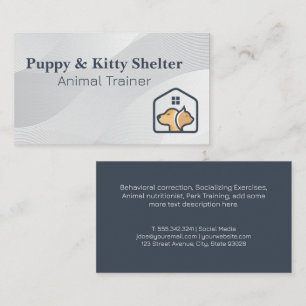 Dog Cat House Logo   Animal Training Care Business Card