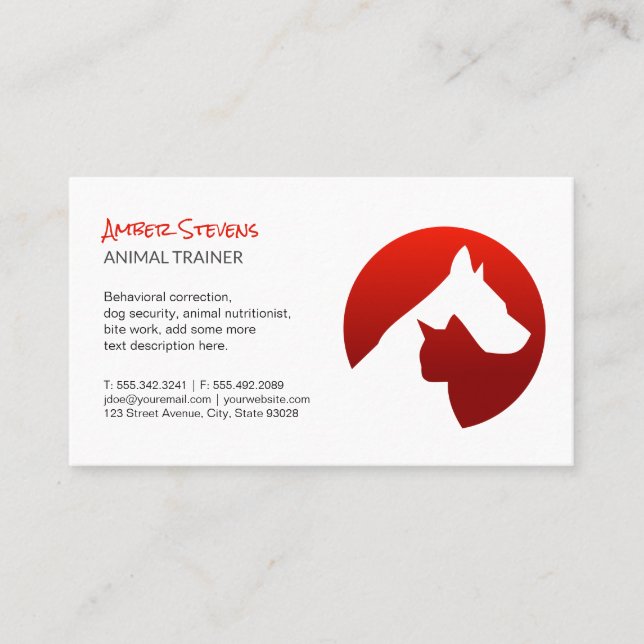 Dog Cat Hugging Logo Business Card (Front)