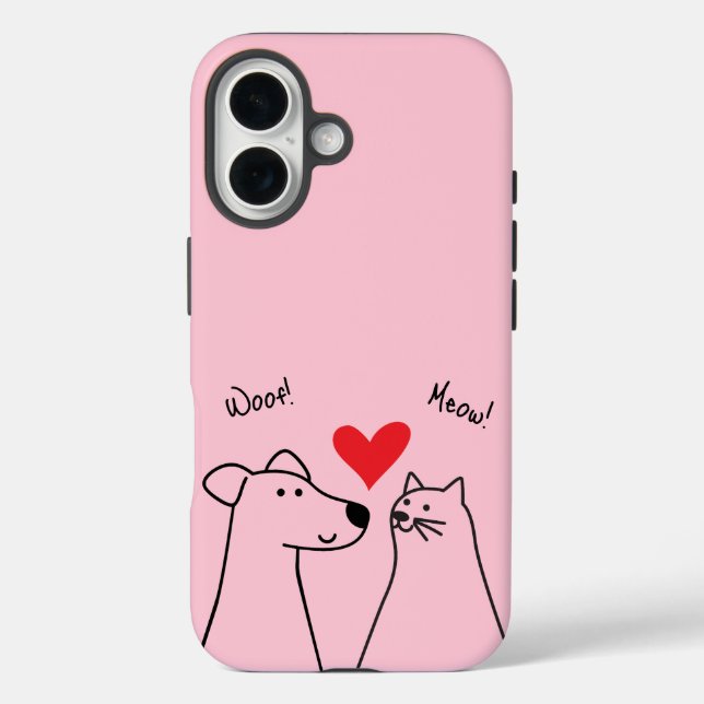 Dog, cat, love Case-Mate iPhone case (Back)
