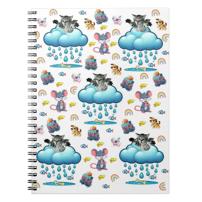 Dog Cat Mouse Rainbow Fish Spiral Notebook  (Front)