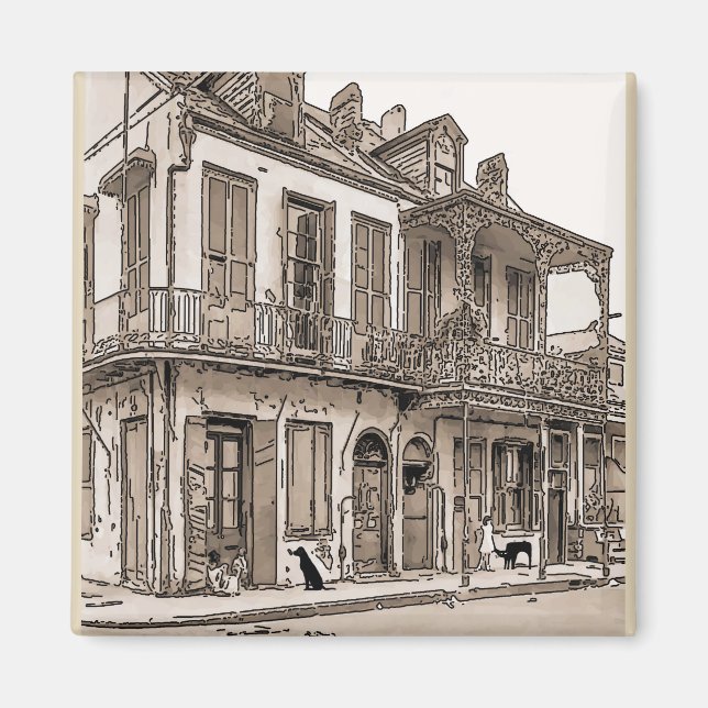 Dog & Cat on Desire St Magnet (Front)