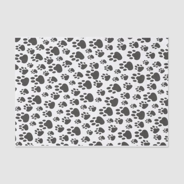 Dog Cat Paw print Animal lover Cute Tissue Paper (Front)