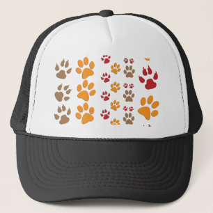 Dog & Cat Paw prints Design ~ editable background Trucker Hat