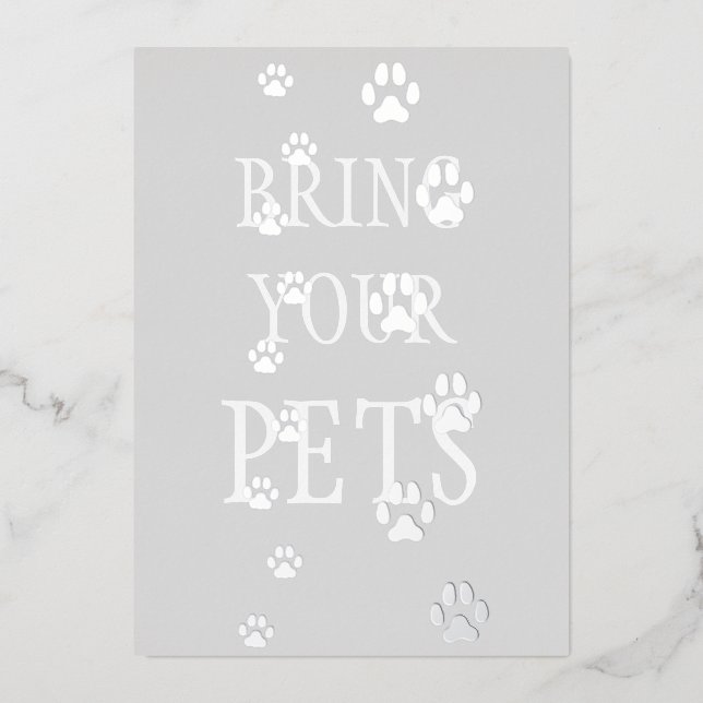 Dog & Cat Paw Prints Pet Friendly Custom Silver (Front)