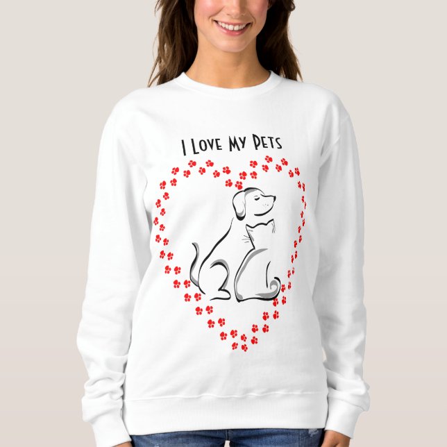 Dog & Cat Pawprint Heart Shirt (Front)