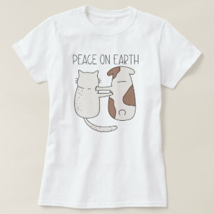 Dog Cat Peace on Earth T-Shirt