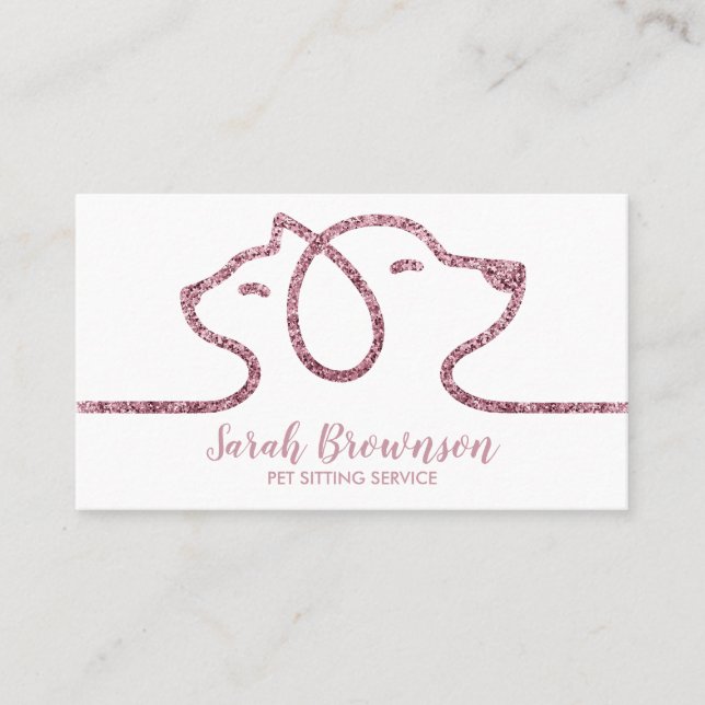 Dog Cat Pet Grooming Sitting Service Business Card (Front)
