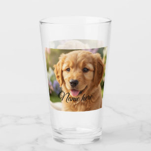 Dog cat pet name photo template simple minimal glass