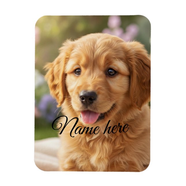 Dog cat pet name photo template simple minimal  magnet (Vertical)