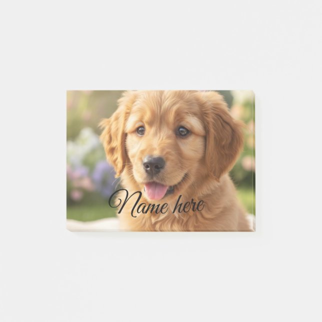 Dog cat pet name photo template simple minimal  post-it notes (Front)