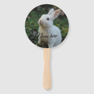Dog cat pet name photo template simple rabbit hand fan