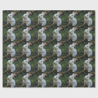 Dog cat pet name photo template simple rabbit wrapping paper