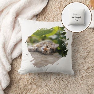 Dog Cat Pet Paw Custom Photo Valentine's Day Love Cushion