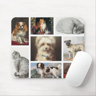 Dog Cat Pets 8 Photo Portrait Collage Keepsake Mouse Mat