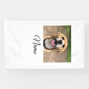 Dog cat photo add pet name cu custom personalised  banner